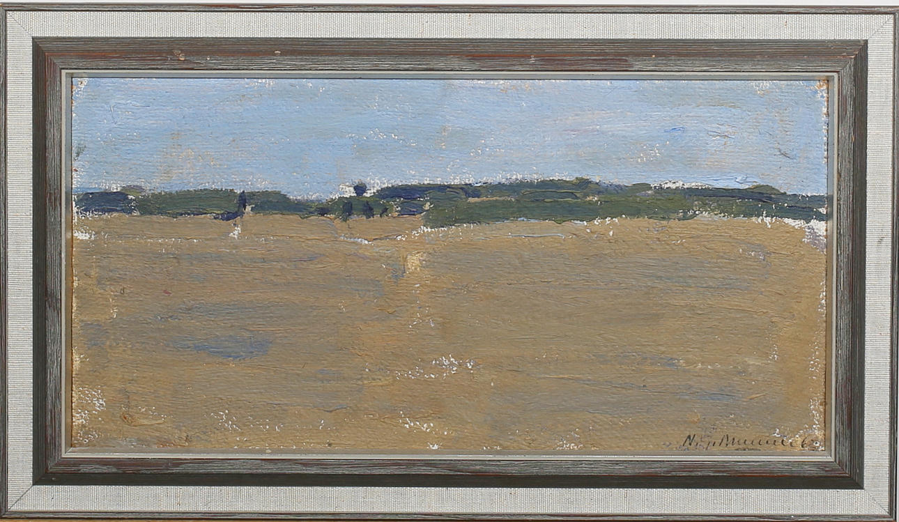 NILS-GÖRAN BRUNNER. Haväng. Olja på uppklistread duk. Signerad N-G Brunner och daterad -62.