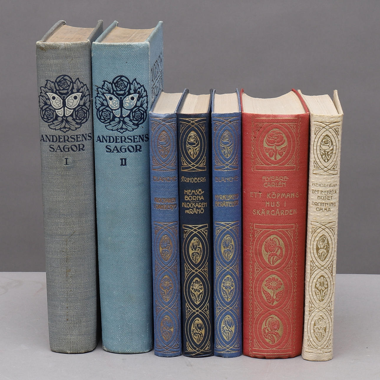 BOOKS, 7 pcs., i.a. August Strindberg & August Blanche.