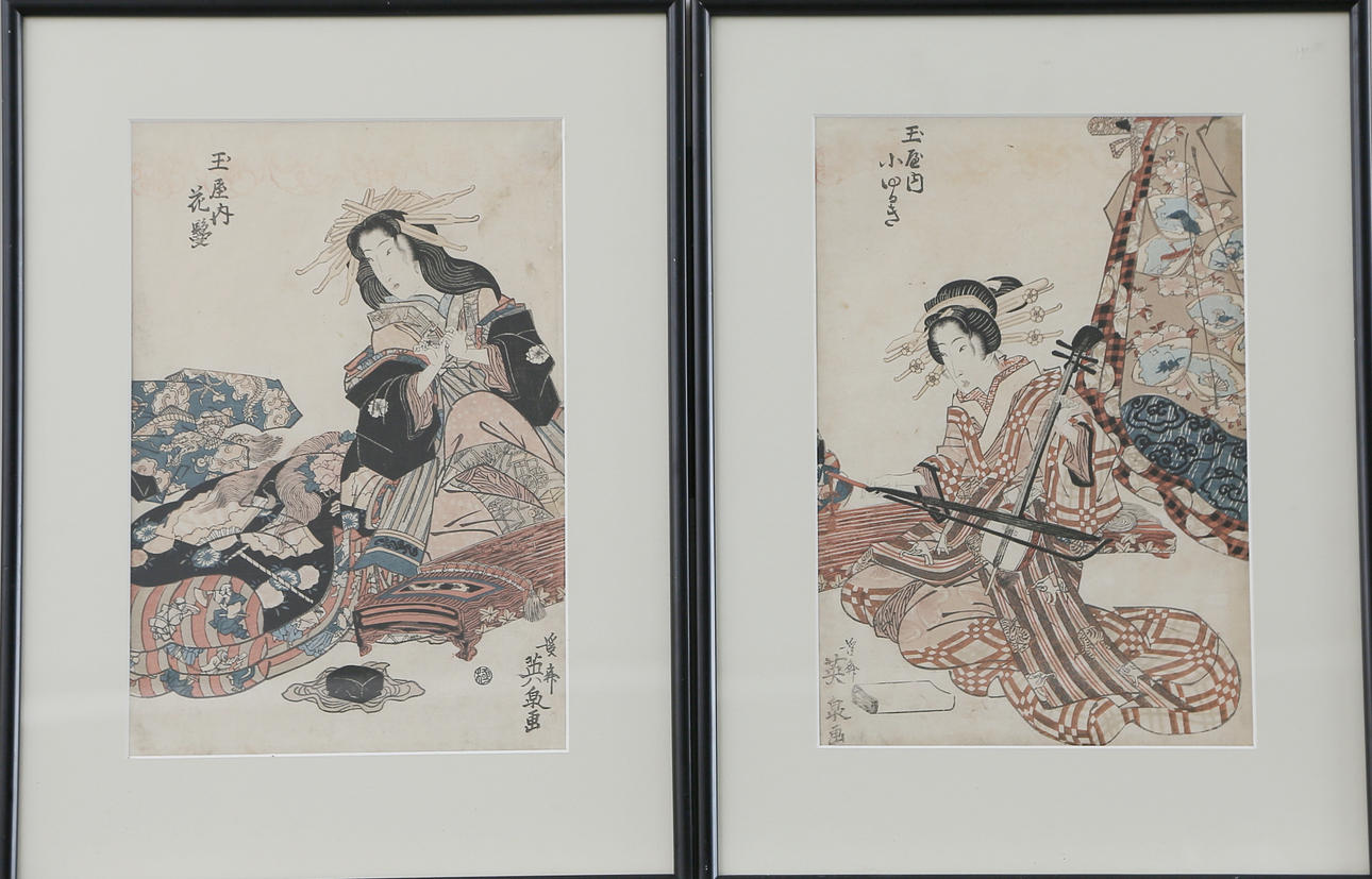 HOLZSCHNITT 1 Paar, Japan.