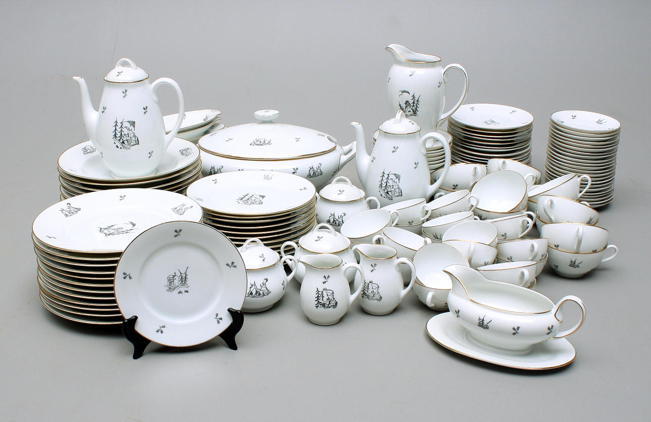 MAT- /KAFFE-/och TESERVIS, 171 delar, ALP Lidköping, 1930-/1940-tal.