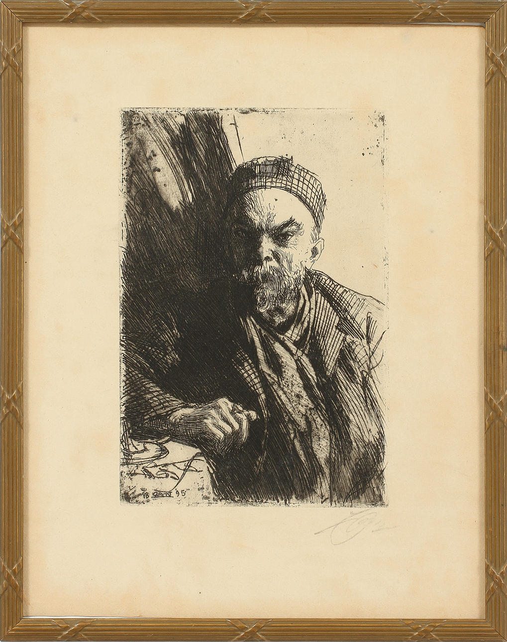 ANDERS ZORN. Etsning, signerad 1895.