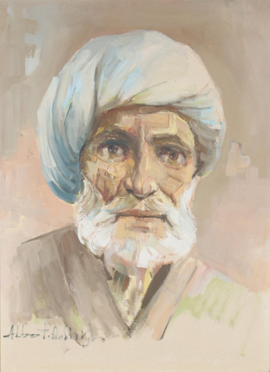 INDIAN SCHOOL. PORTRÄT EINES MANNES MIT TURBAN.