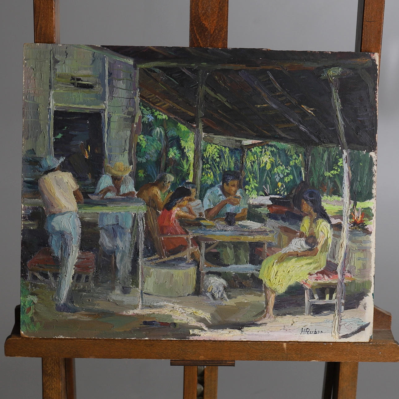 H. RUBIN(?) 20TH CENTURY. MIDDAGSTID MÅLTID.