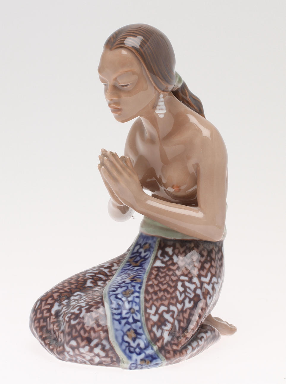 FIGUR, Bedjande kvinna, porslin, Dahl Jensen, nr 1253, Danmark.