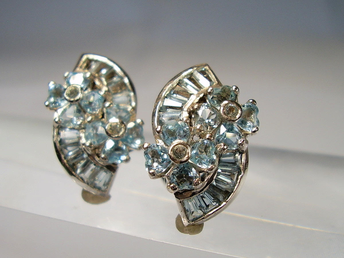 BLAUTOPAS OHRRINGE SILBER 925.