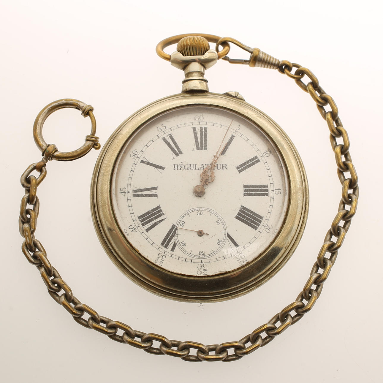 POCKET WATCH, regulator, silver.
