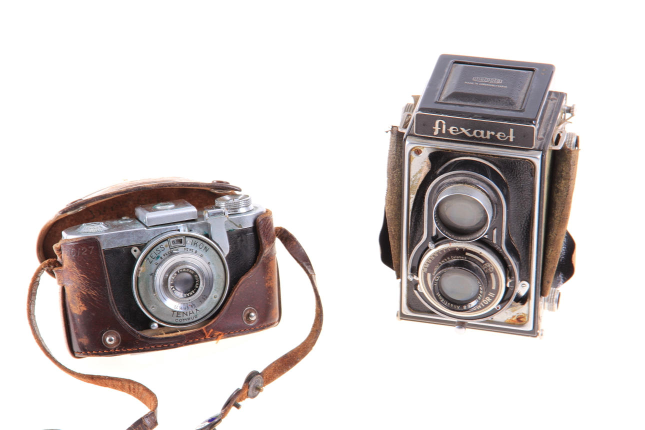KAMEROR, 2 st, Flexaret, Zeiss Ikon Texax Compur.
