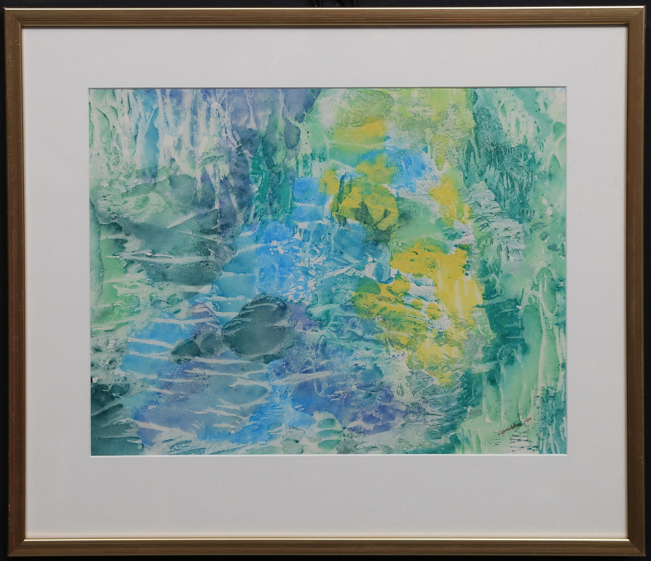 CHRISTINA STERNER. "Spring flood". Mixed media, signed and dated -90.