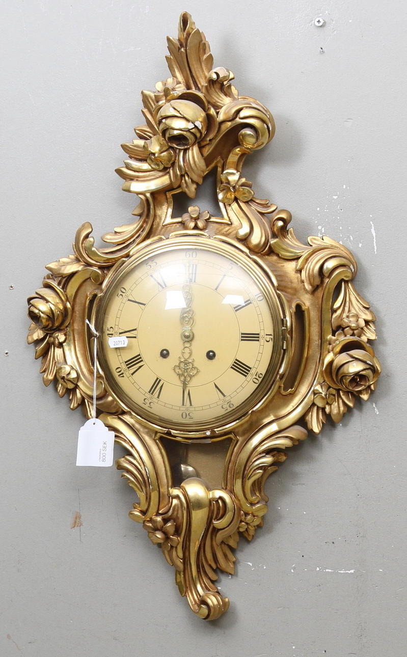 VÄGGUR, rokokostil, 1900-tal, signerad Boiardt.