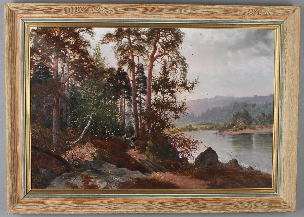 ELIS LINDGREN. Landskap, olja på duk, signerad.