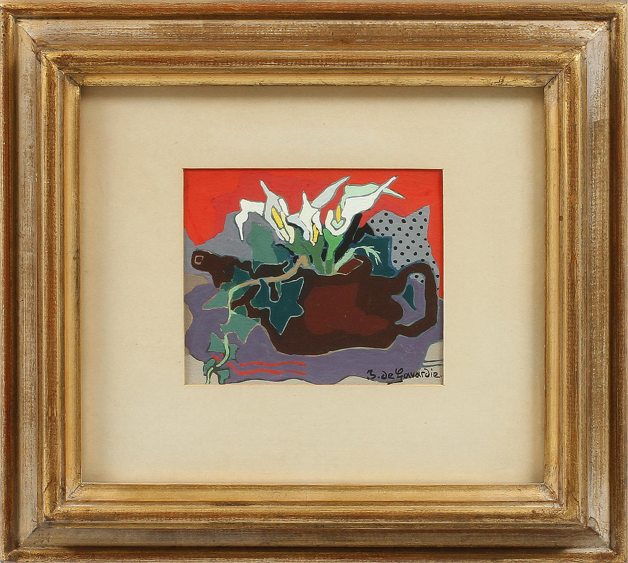 JEAN DE GAVARDIE. Gouache, signerad.