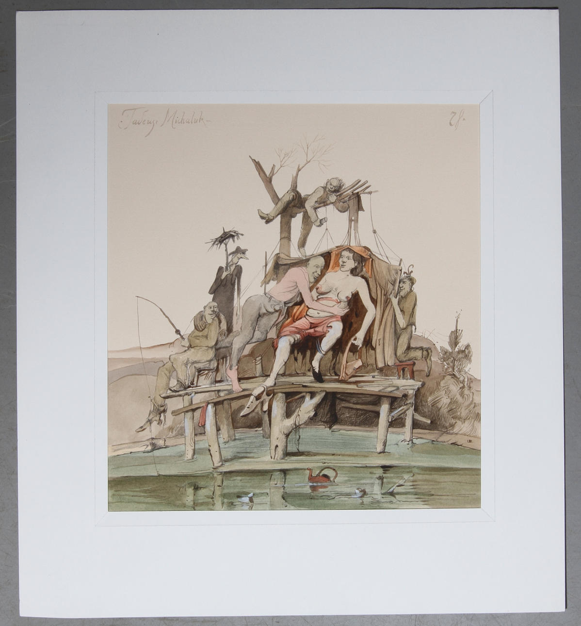 TADEUSZ MICHALUK. Komposition, blandteknik på papper, signerad samt daterad 78.