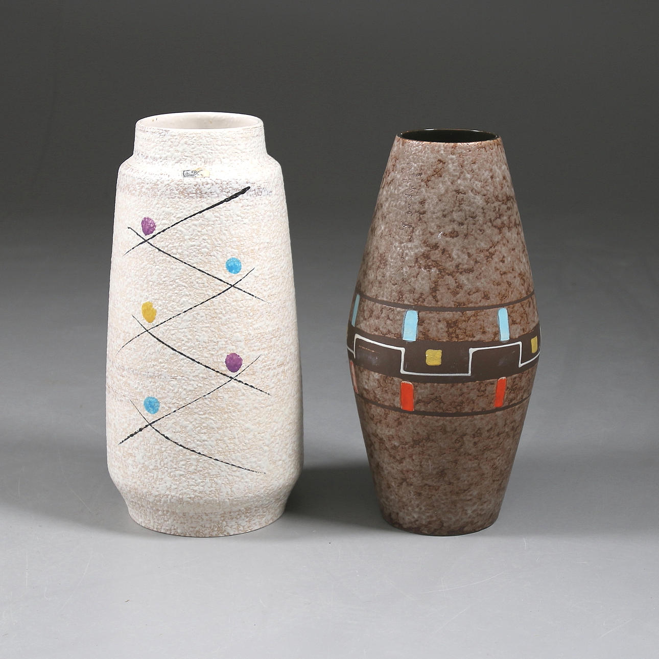 GOLVVASER, 2 st, bl.a. Bay Keramik, 1950 -1960-tal.