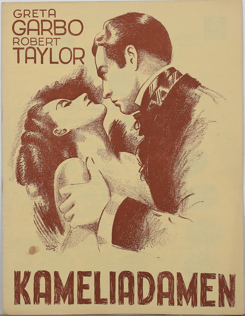 FILMPROGRAM. Kameliadamen med bl a Greta Garbo och Robert Taylor.