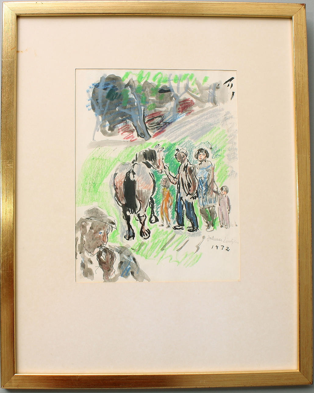 JALMAR LINDGREN. blandteknik, signerad och daterad.