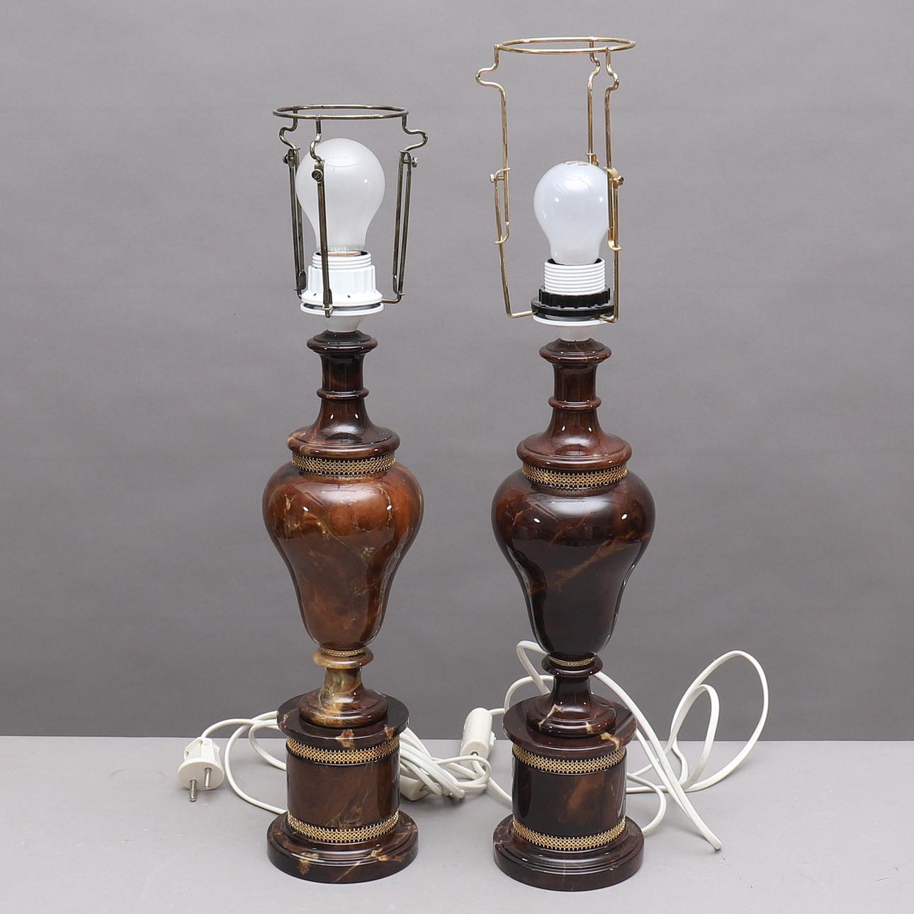 TABLE LAMPS, a pair, alabaster, Italy.