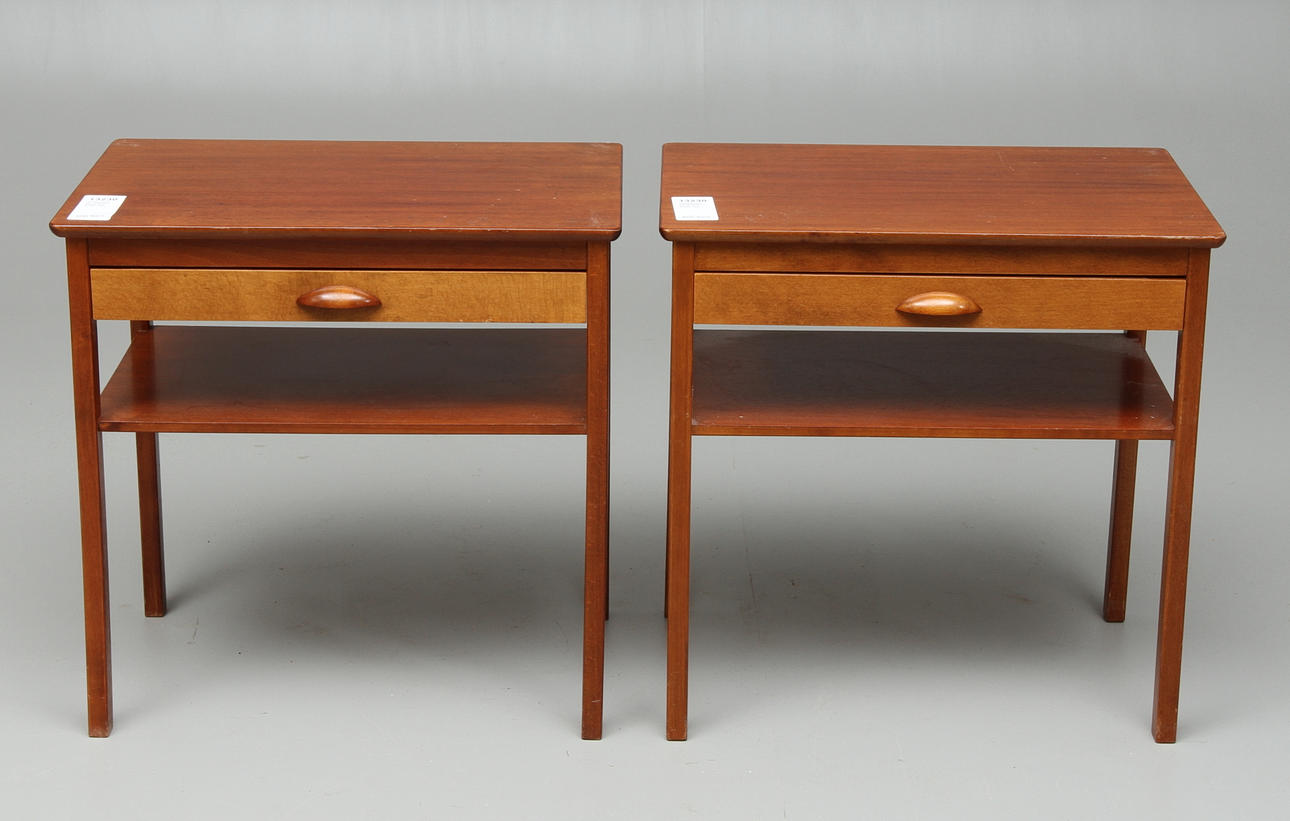 SÄNGBORD, 1 par, Bodafors Design K-E Kullén 1960 samt SOFFBORD, senare hälften av 1900-talet.