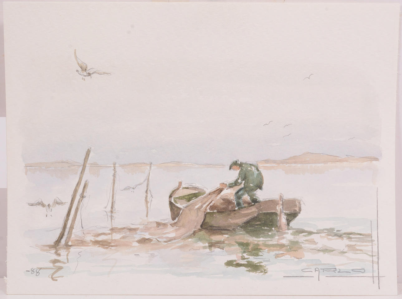 CARLO. Fischer. Aquarell.