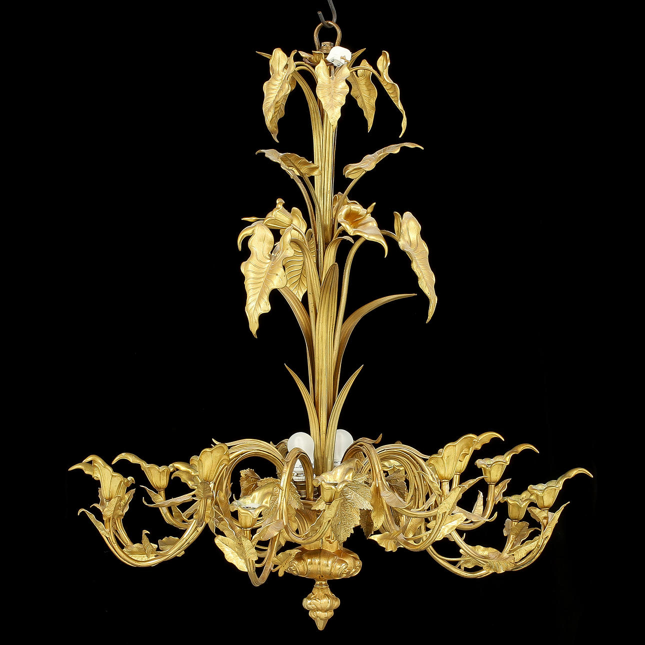 LJUSKRONA, brännförgylld, höjd 100 cm.