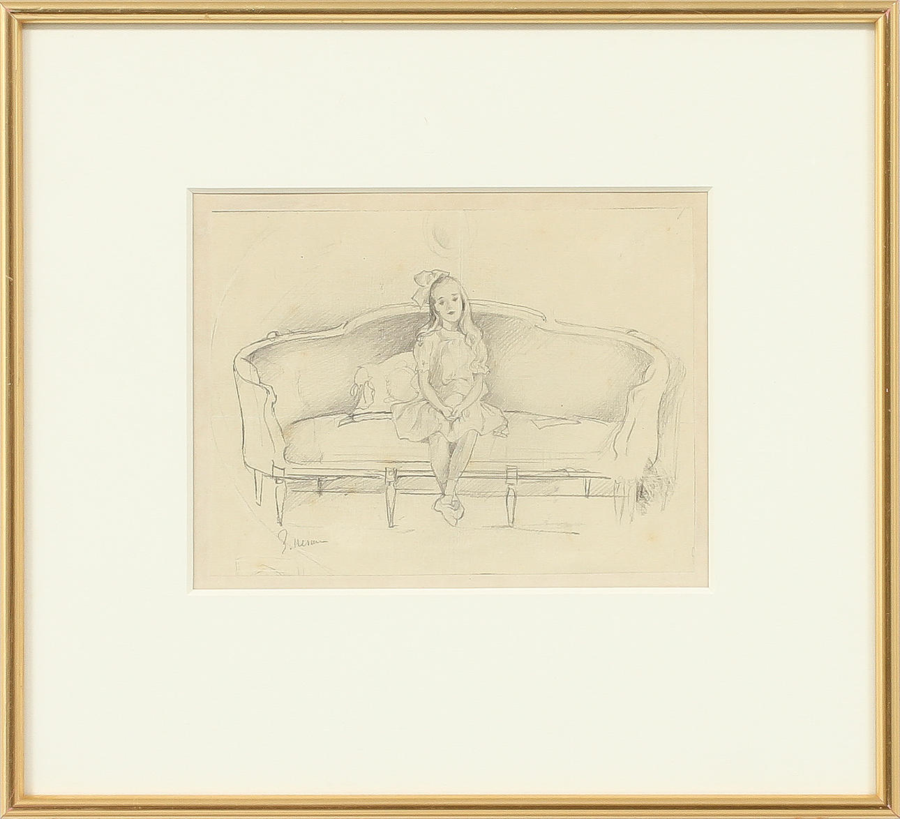 EINAR NERMAN, blyertsteckning, sign.