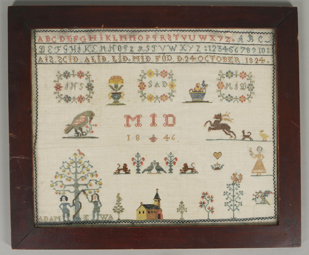 BRÖLLOPSTAVLA, allmoge, Sverige, daterad 1846.