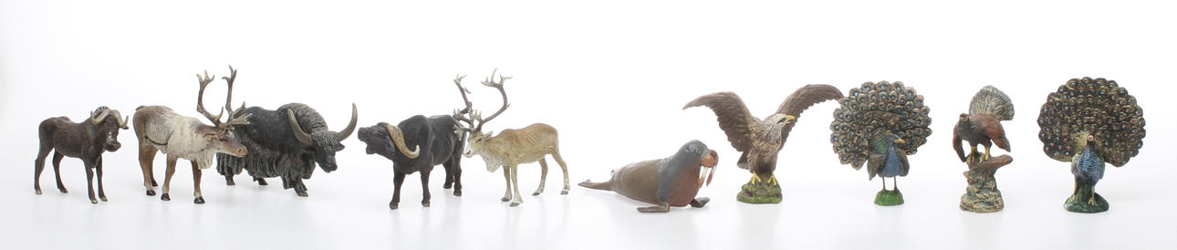 ELASTOLIN LINEOL TIPPLE-TOPPLE FIGURER 10 DJUR.