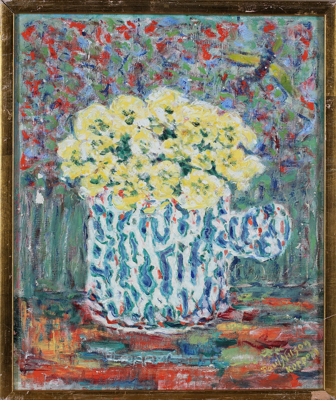 PAUL NILSON. Still life, oil on canvas, signed Paul Nilson, Koppom.