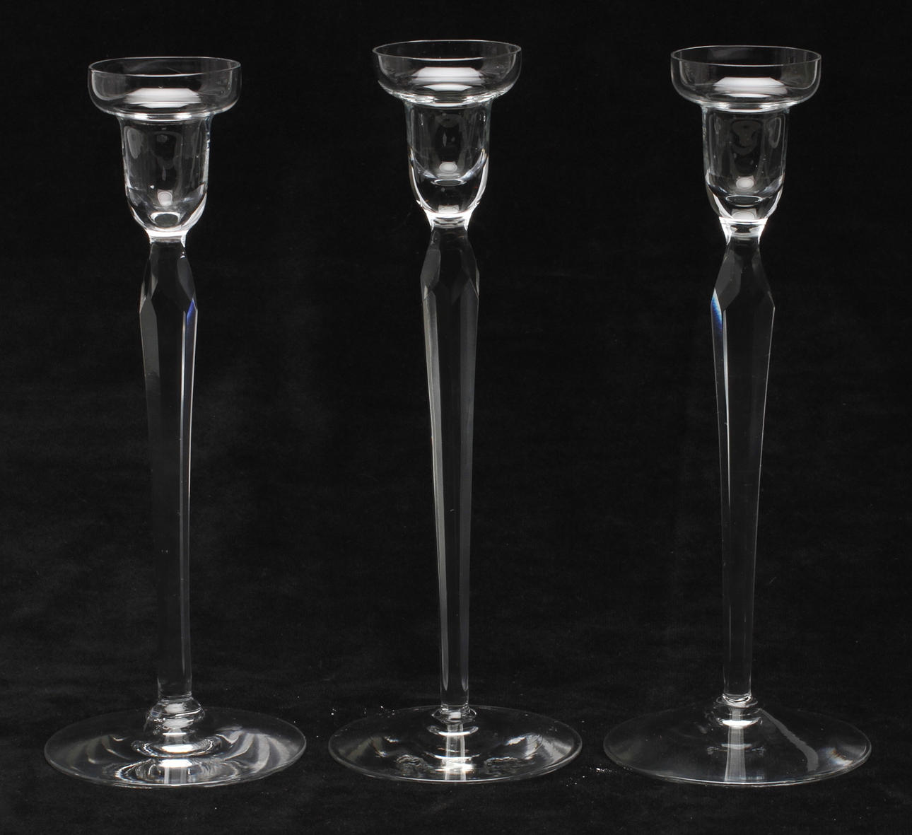 LJUSSTAKAR, glas, 3 delar, Nils Landberg, Orrefors.