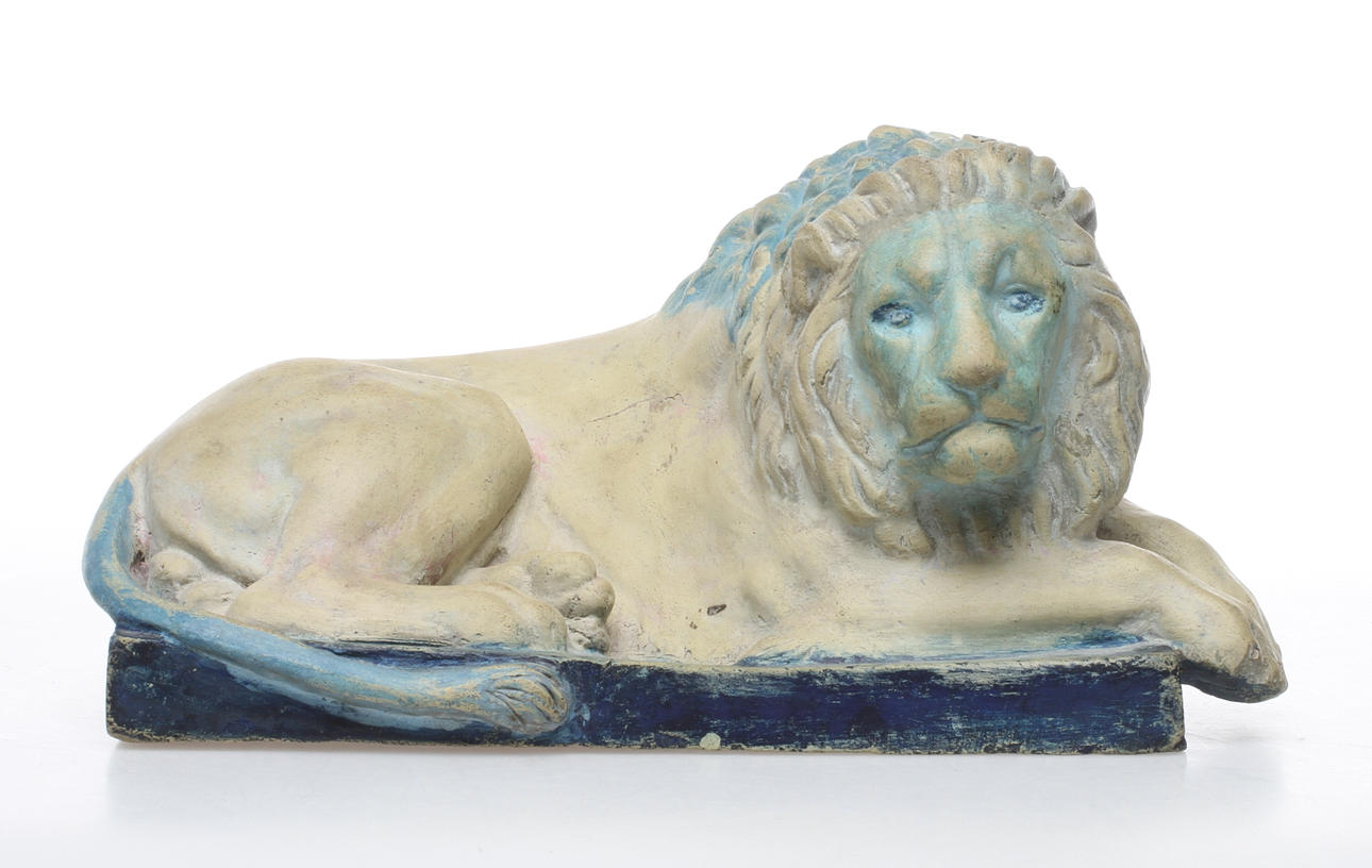 FIGURIN, lejon, gjutgods, 1900-tal.
