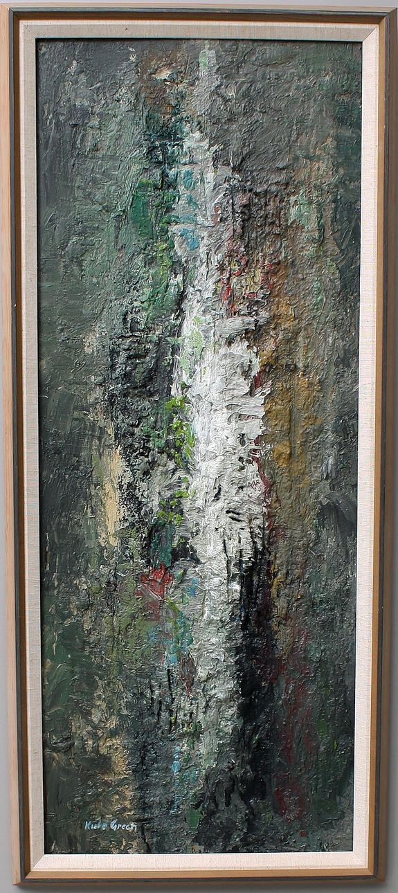 KULO GREEN. olja på träpannå + TRYCK, Evert Taube, "Dolores".