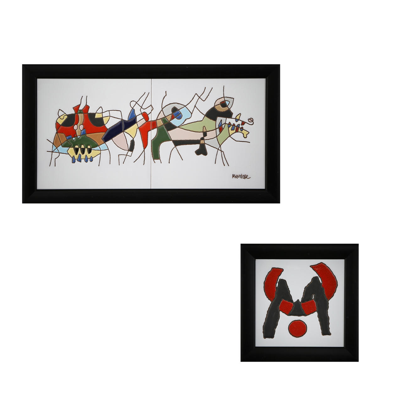 CESAR MANRIQUE. (1919-1992) Lanzarote, 2 Gemälde Keramik.