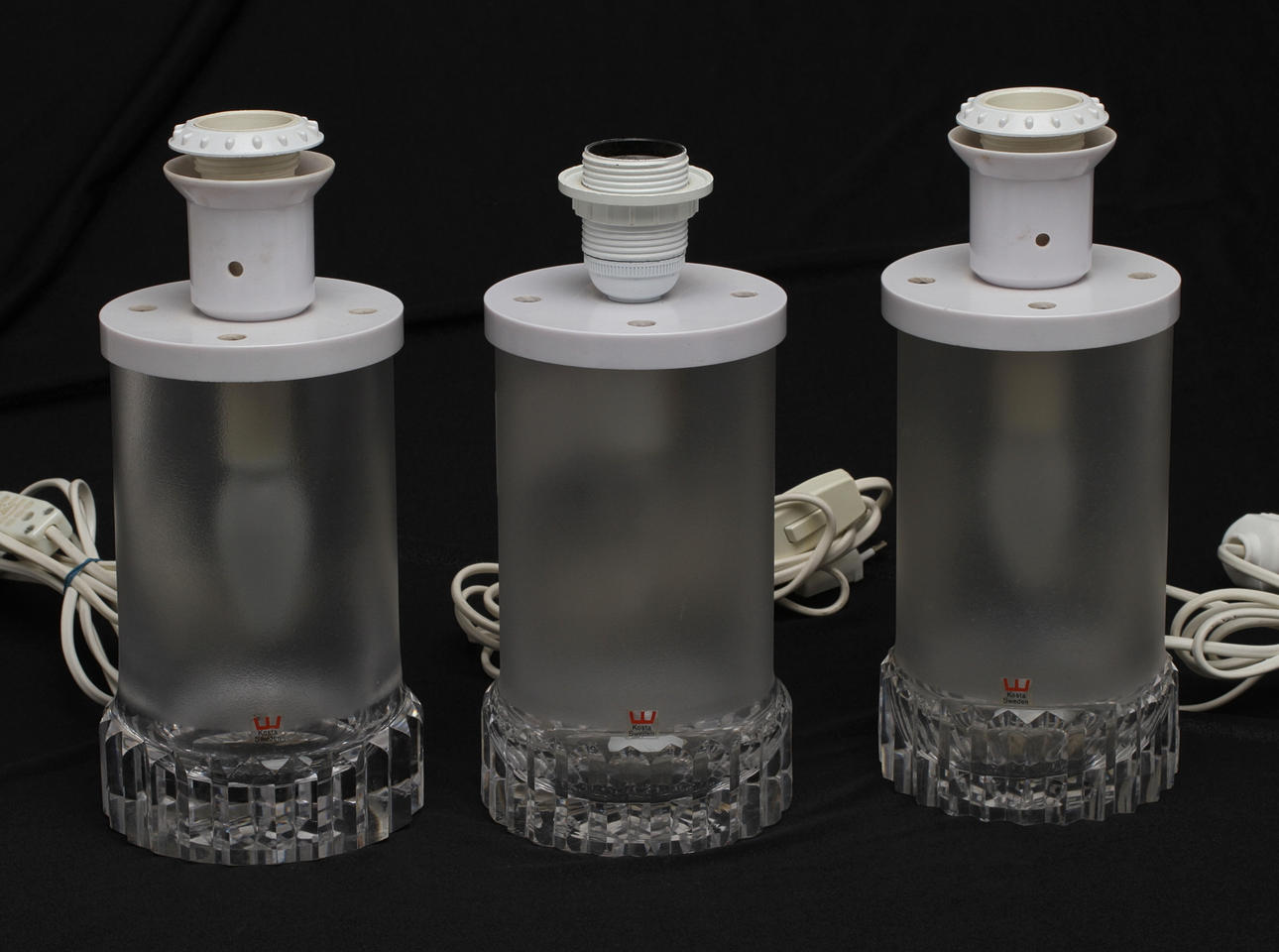 BORDSLAMPOR, 3 st, glas, Ove Sandeberg, Kosta.