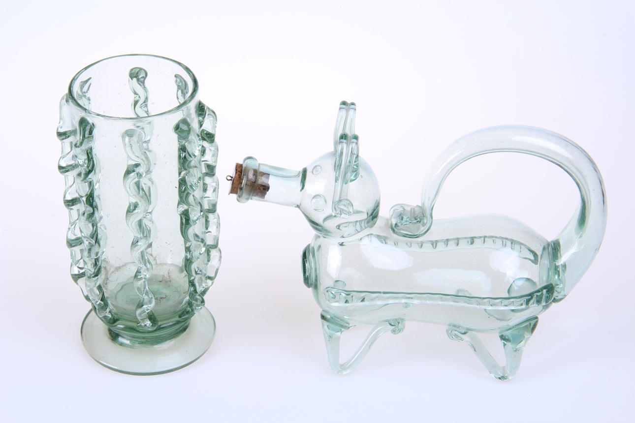 KARAFF och VAS, 2 delar Ture Berglund"Skansenglas" Stockholms glasbruk.