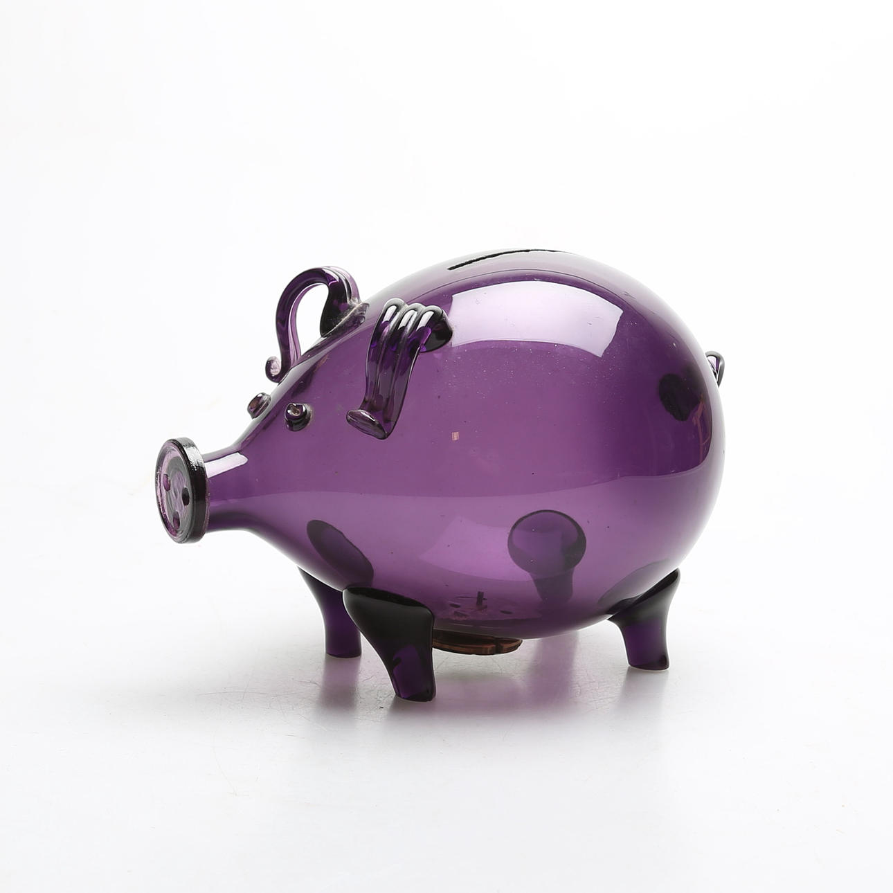 Sparschwein, Glas, 20. Jahrhundert.