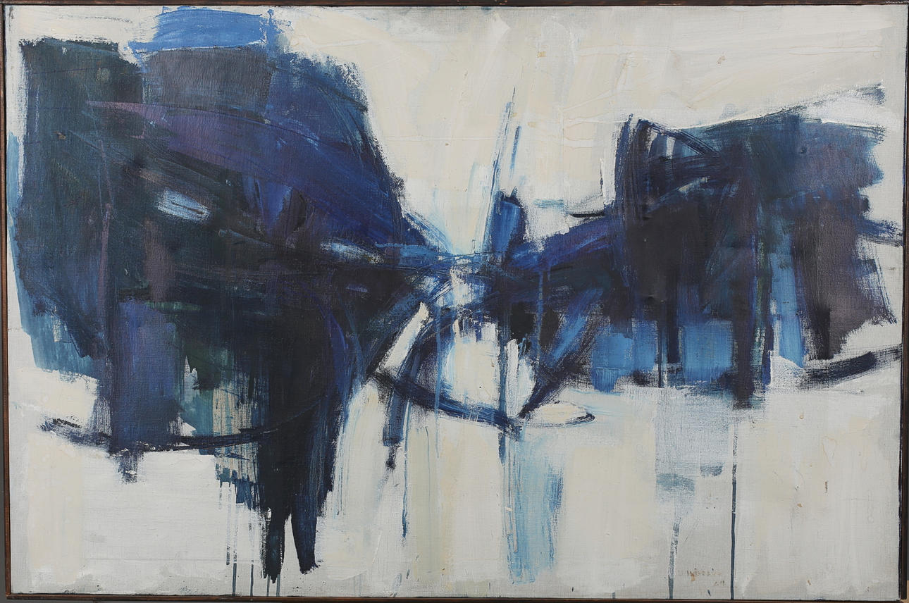 ULF HÅRDNER. Bristning i landskap. Olja på duk. Signerad Hårder.