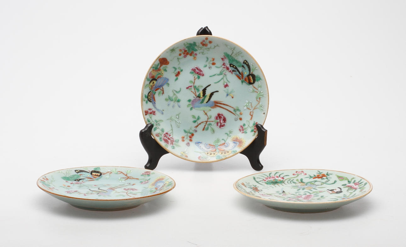 FAT, 3 st, porslin, Kina, 1800/1900-tal.