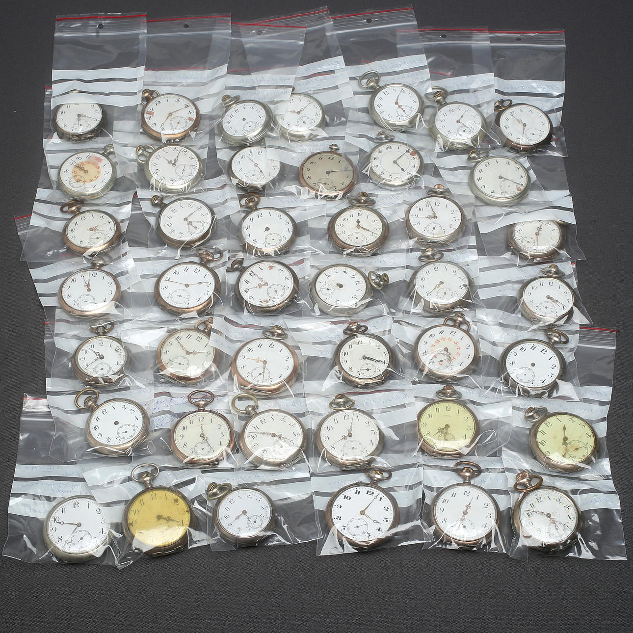 POCKET WATCH, 43 pieces, renovation object, partly with silver cases, various makes, 1900s.