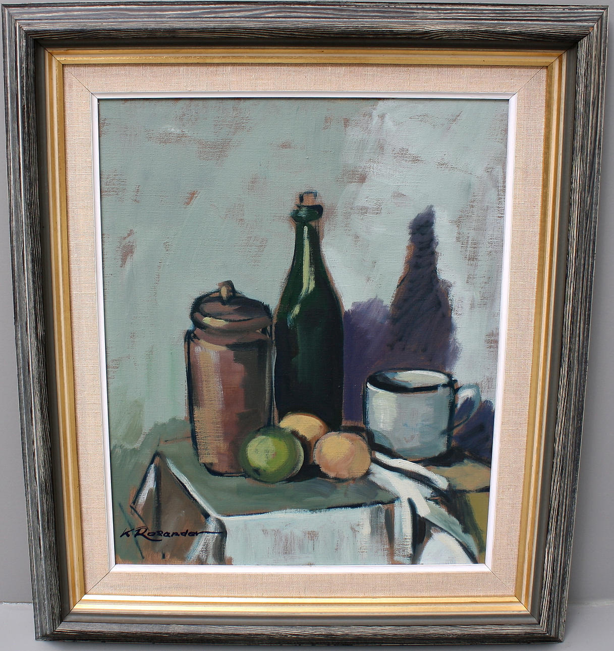 OKÄND KONSTNÄR, olja på duk, stilleben, signerad K. Rosander.
