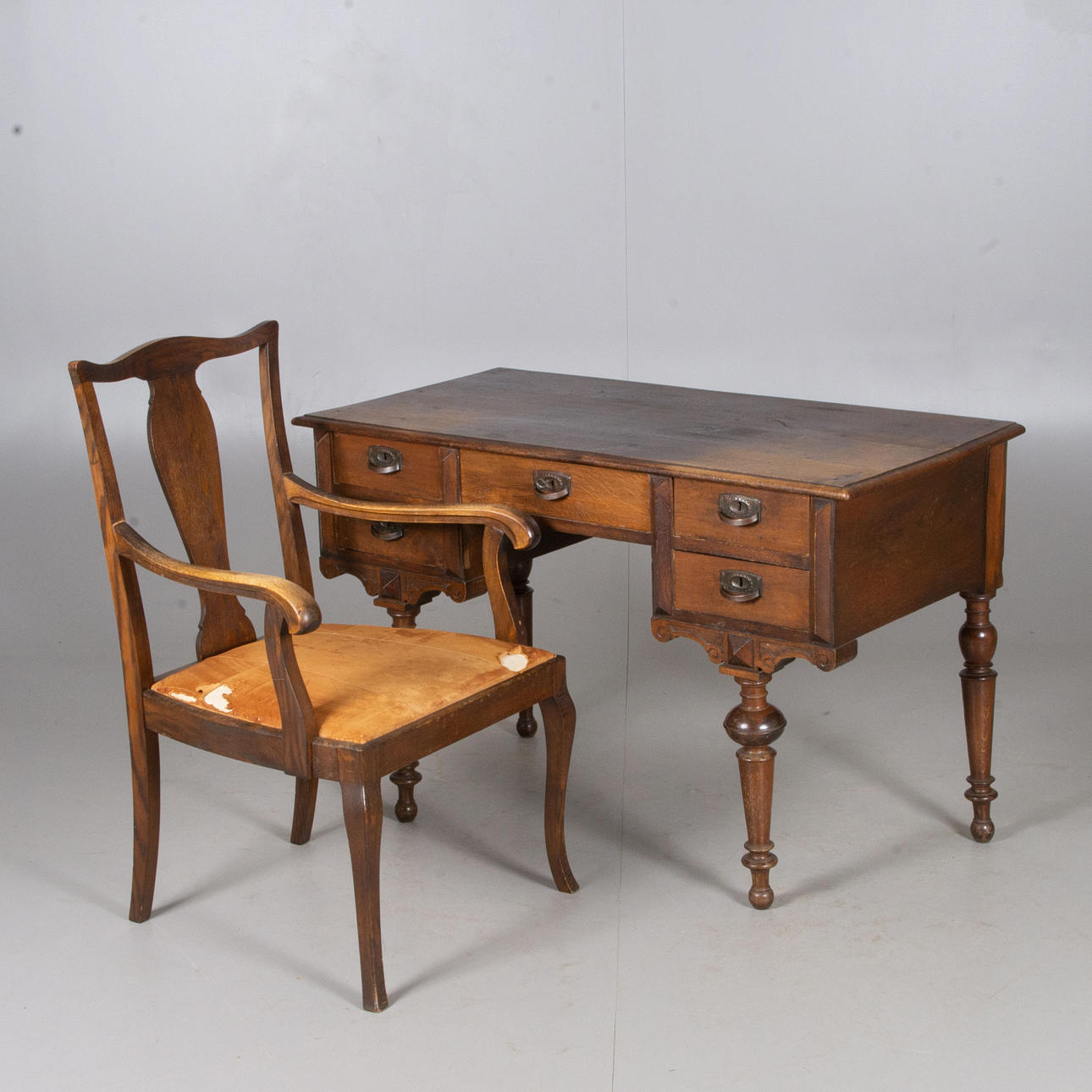DESK, oak, 1880s.