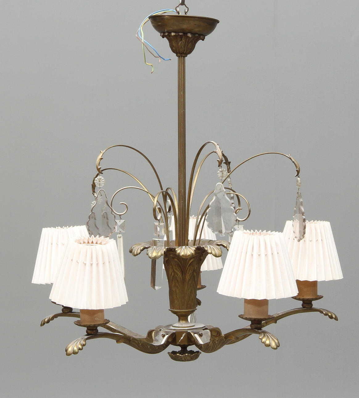 TAKLAMPA, med 5 ljuspunkter, 1900-tal.