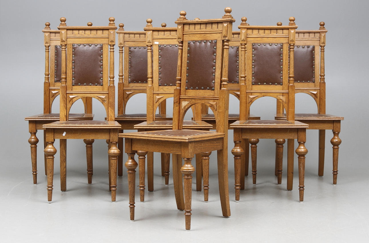 MATSALSSTOLAR, 12 st, nyrenässans, sekelskiftet 1900.