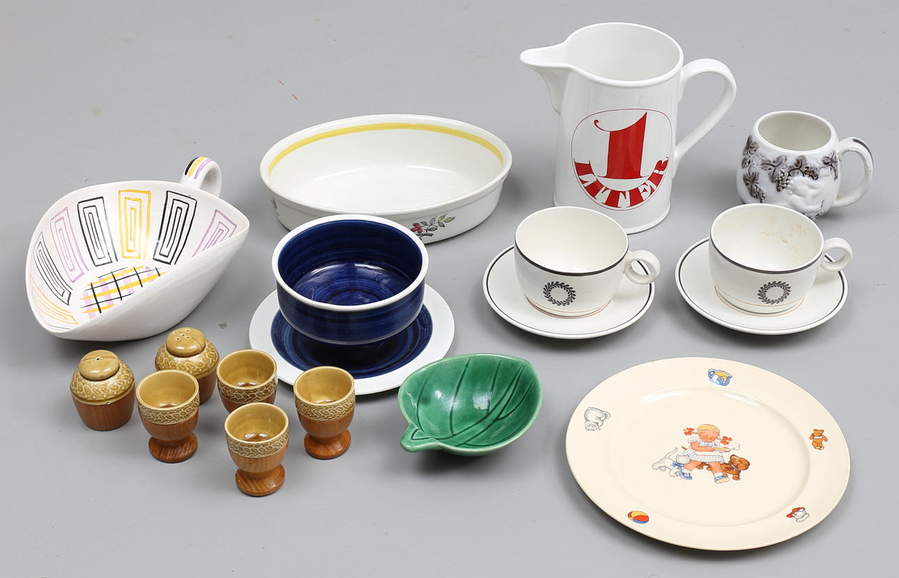 PORSLIN, 15 delar, bl.a Gustavsberg, Gefle, 1900-talets mitt/andra hälft.