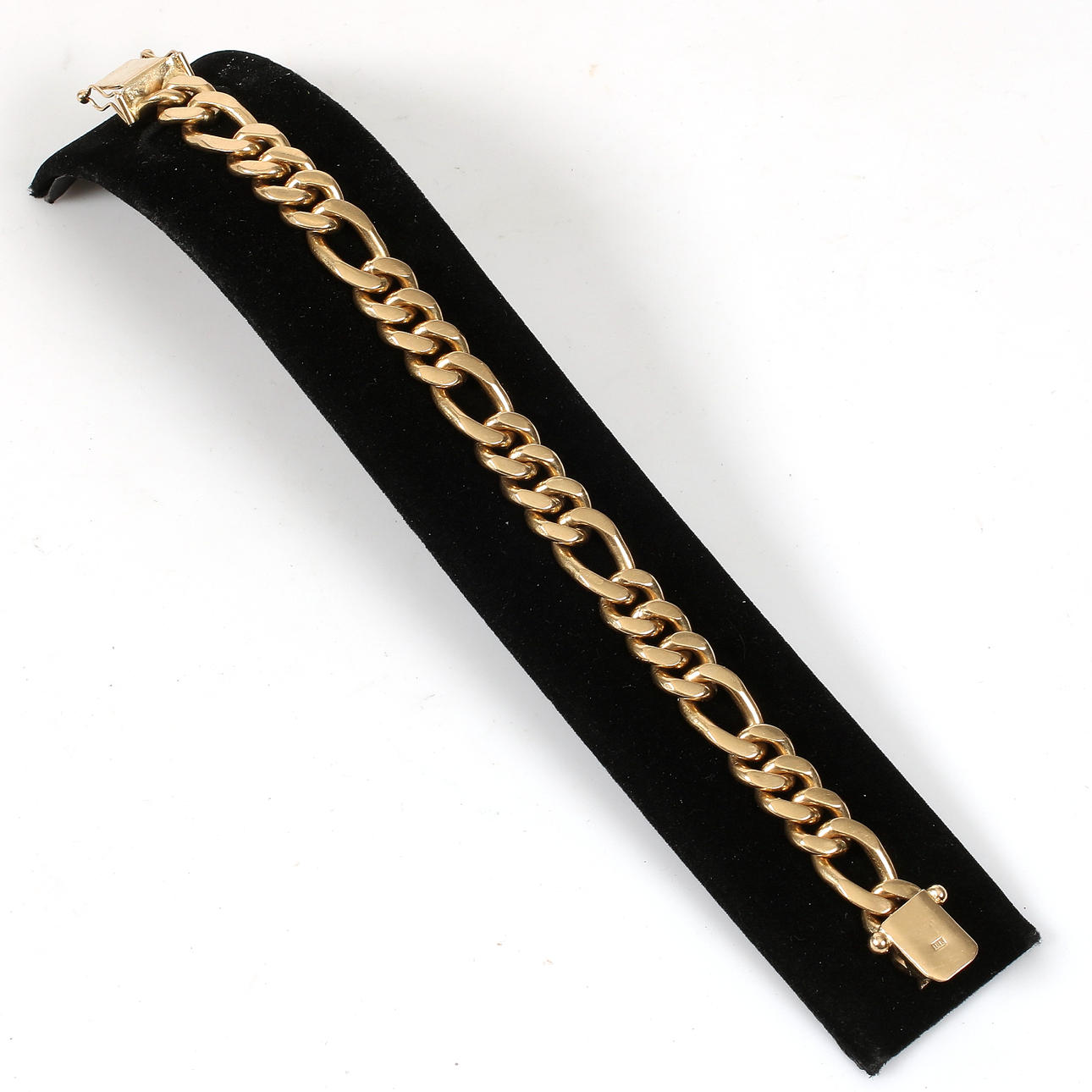 ARMBAND, 18k guld, Figarolänk. Vikt ca. 100 gram.