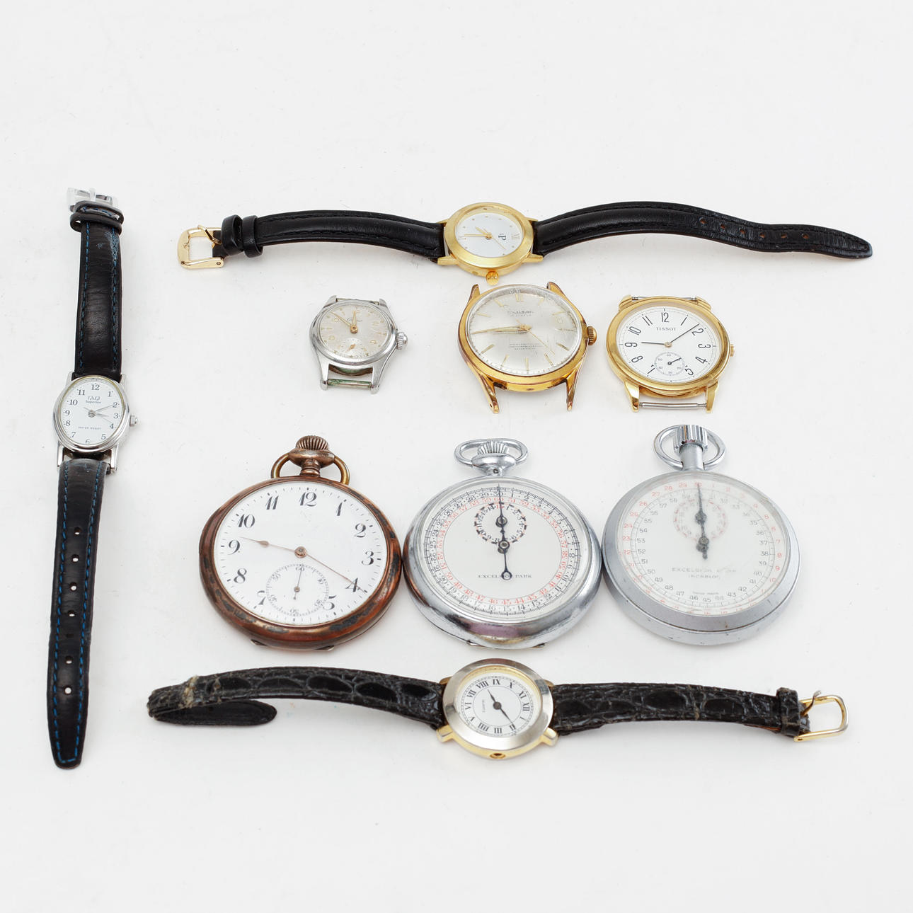 RELOJ DE PULSERA, RELOJ DE BOLSILLO, CRONÓMETRO, 9 uds.