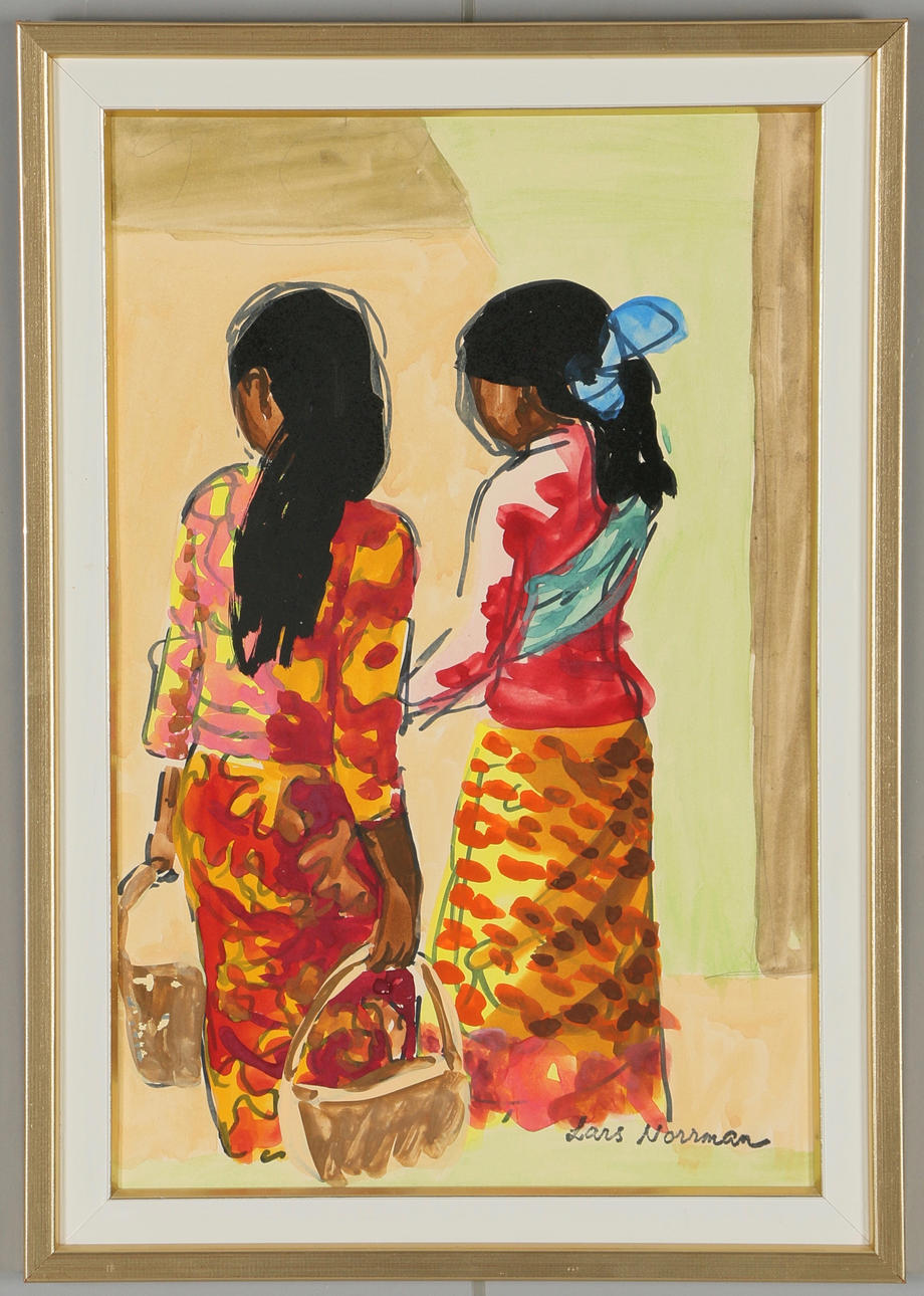 LARS NORRMAN. Gouache, signerad.