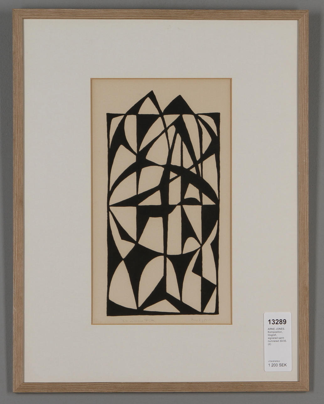 ARNE JONES. Komposition, litografi, signerad samt numrerad 30/35.