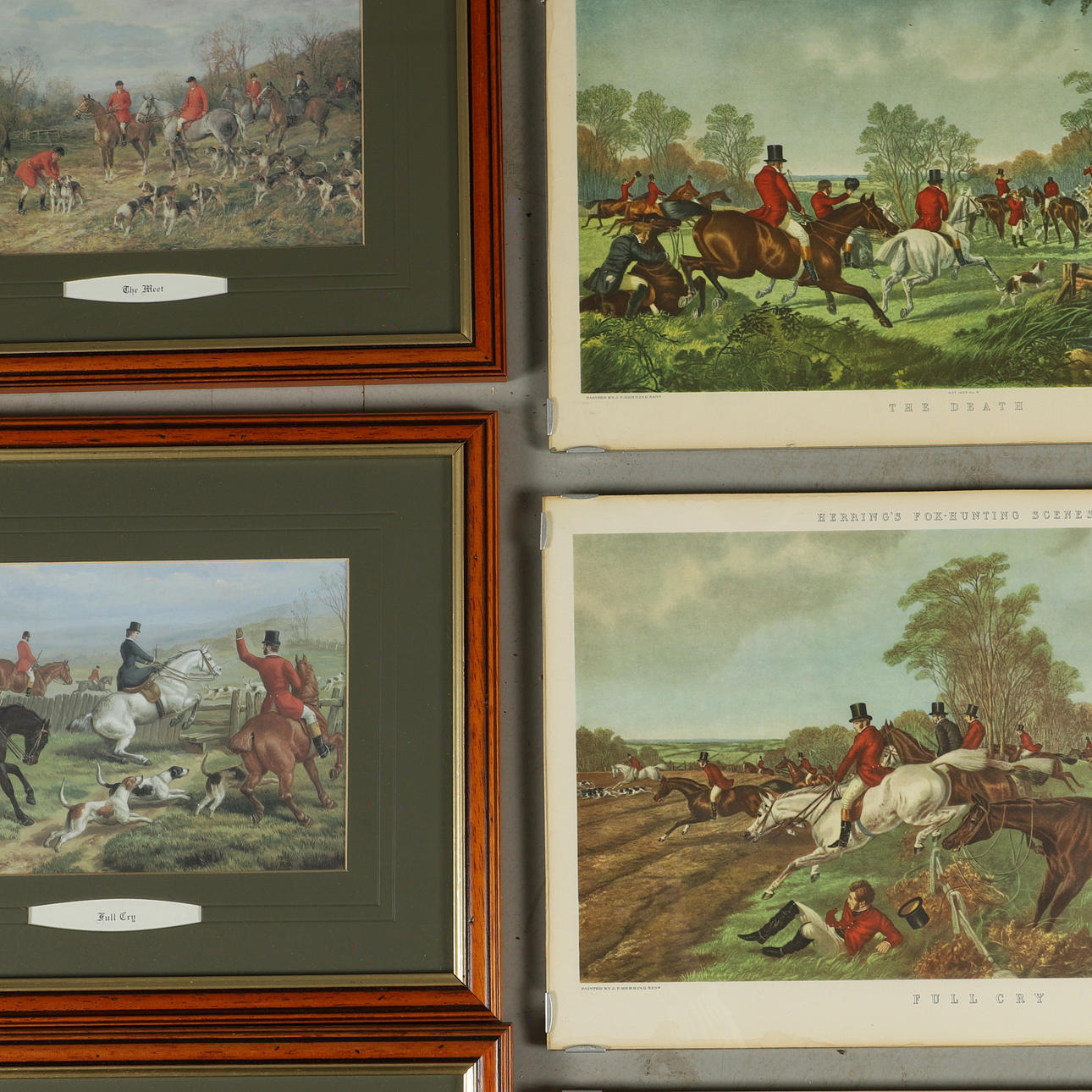 TAVLOR, 8 stycken, engelska jaktmotiv, tryck.