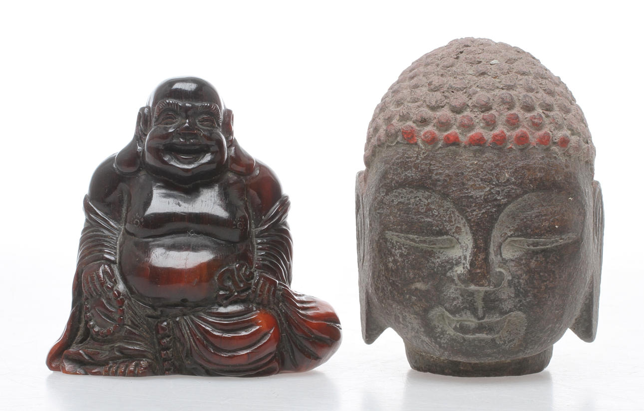 FIGURINER, 2 st, Buddhor, Orientaliska.