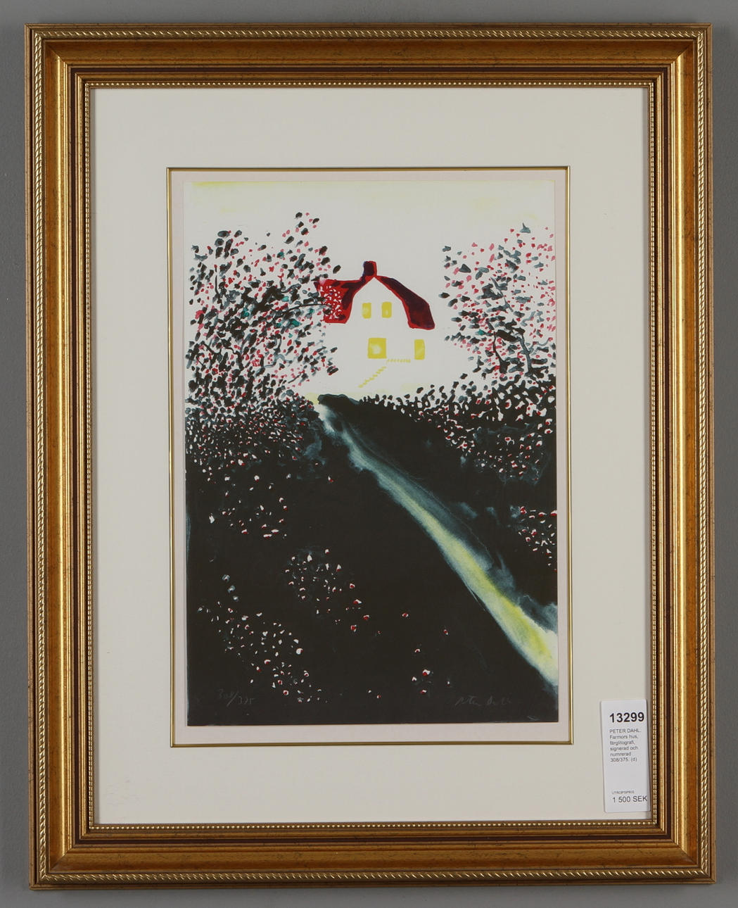 PETER DAHL. Farmors hus, färglitografi, signerad och numrerad 308/375.