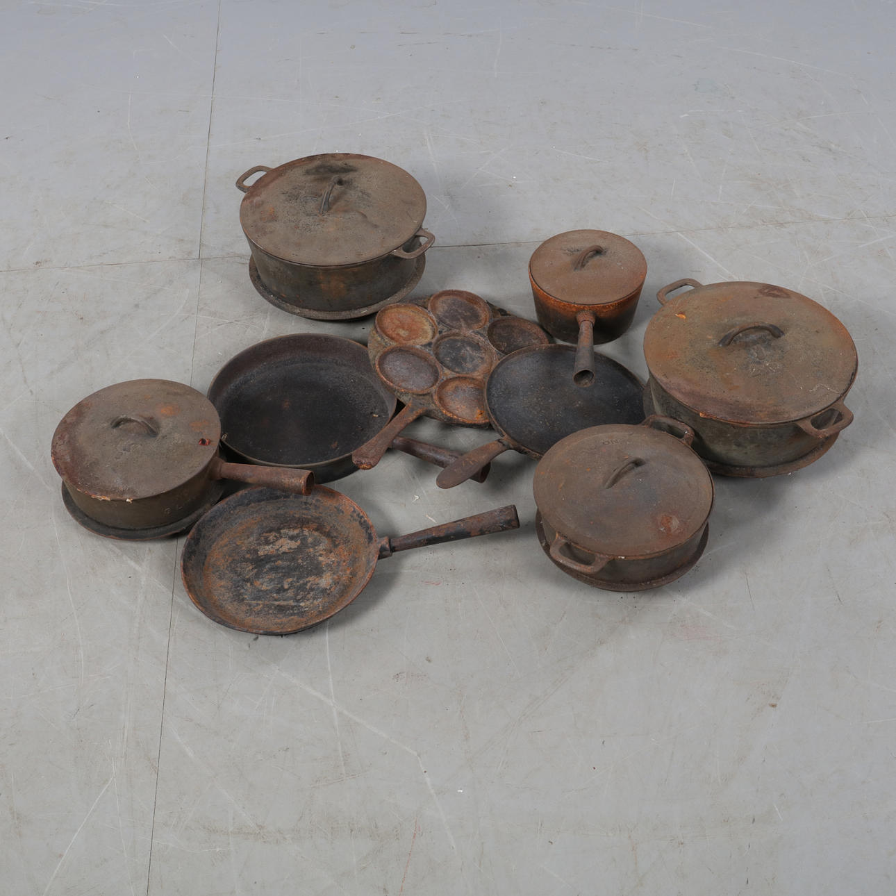 UTENSILS, cast iron, 1900s.